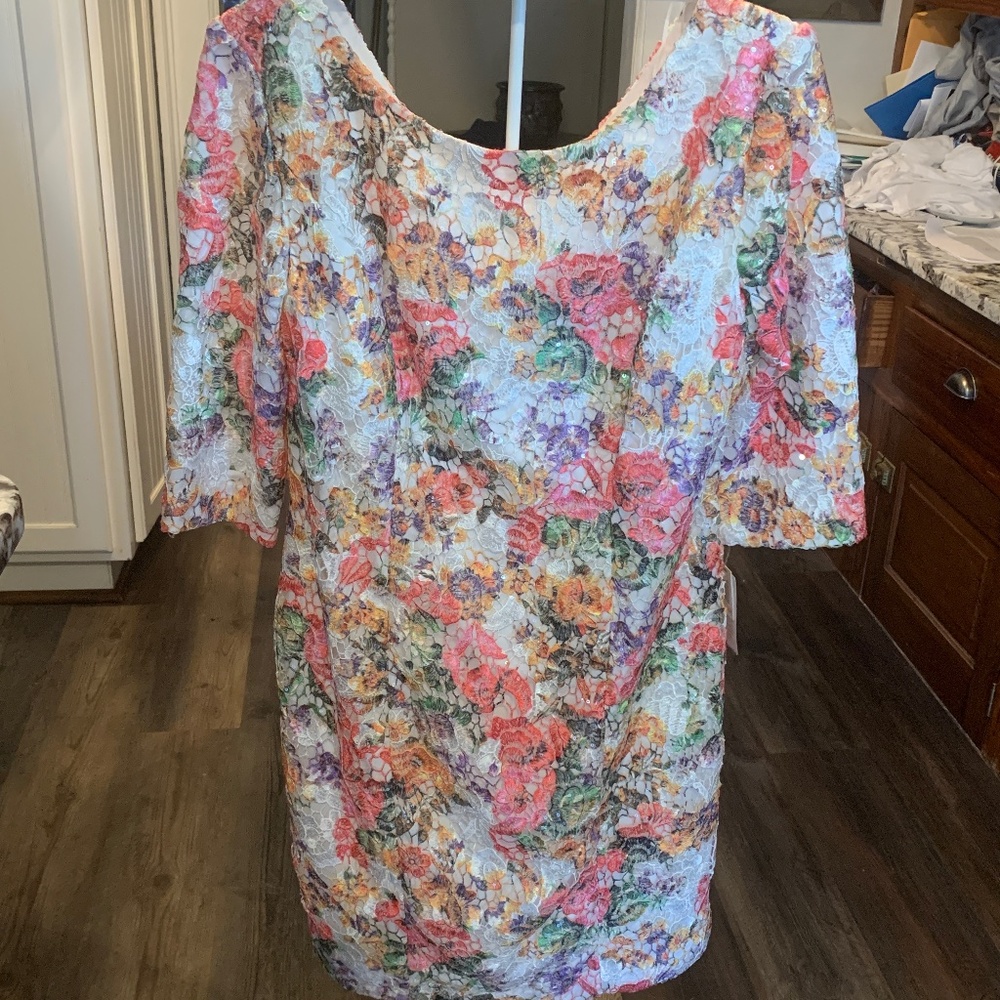 Alex Evenings formal floral sequin dress.‎ NWT. Retail 150